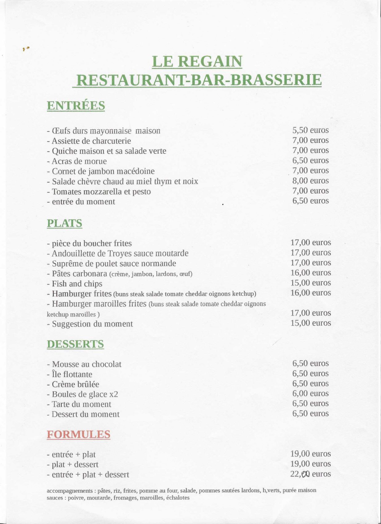 restaurant le regain a braine